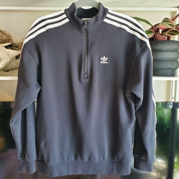 Adidas Trefoil Quarter Zip Sweatshirt - Picture 7 of 8